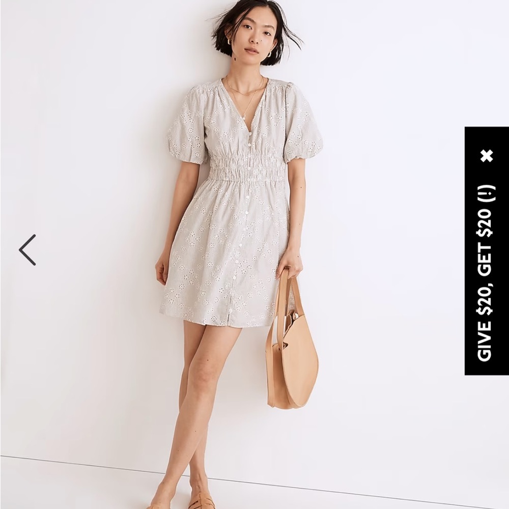 Madewell Eyelet mini dress in stripe